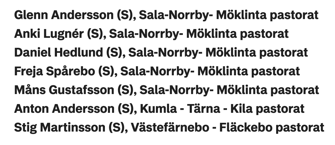 en lista över de som skrivit under socialdemokraternas debattartikel